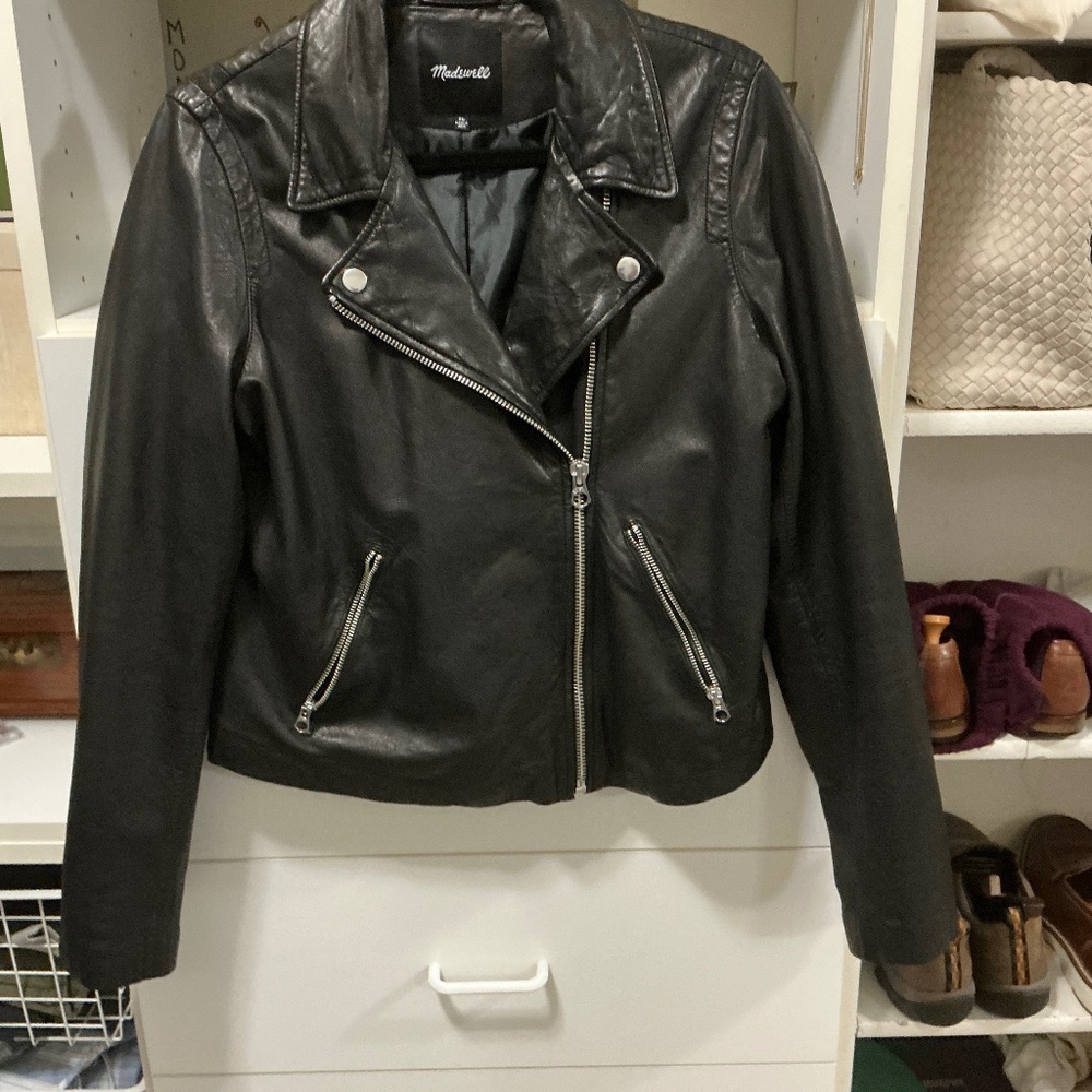 MADEWELL WASHED LEATHER MOTO JACKET XL